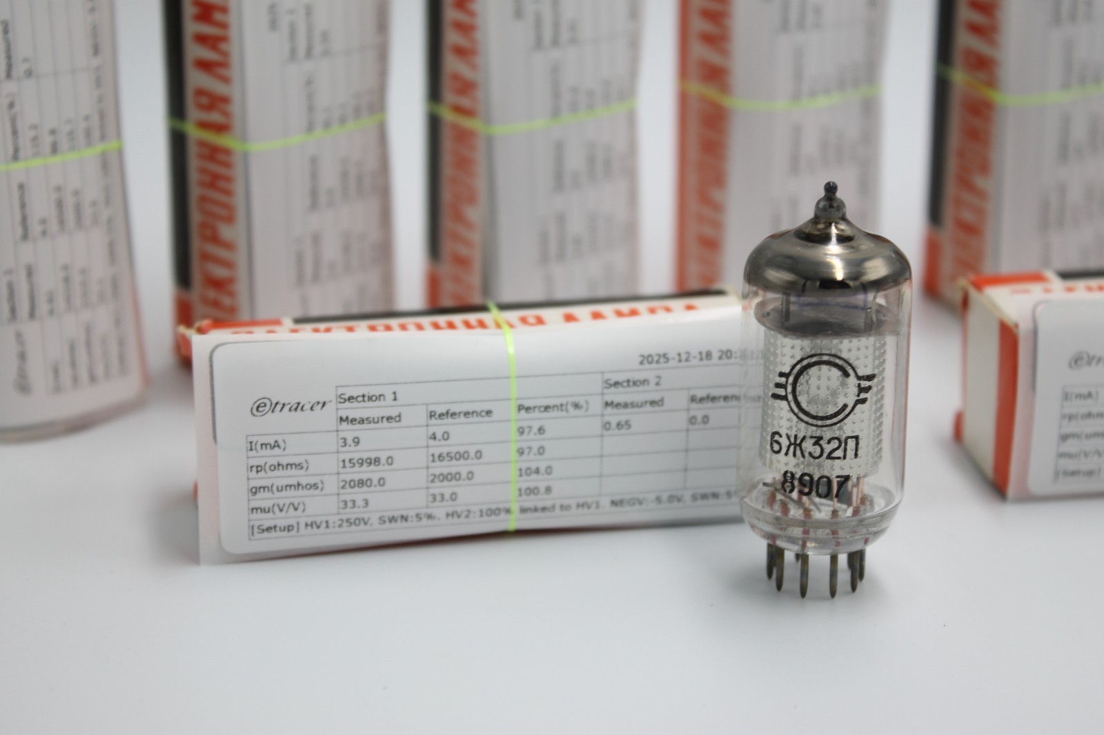 2 PCS 6J32P/ EF86 . Strong Test. Pentode. By Etracer.Svetlana.Original Box.NOS