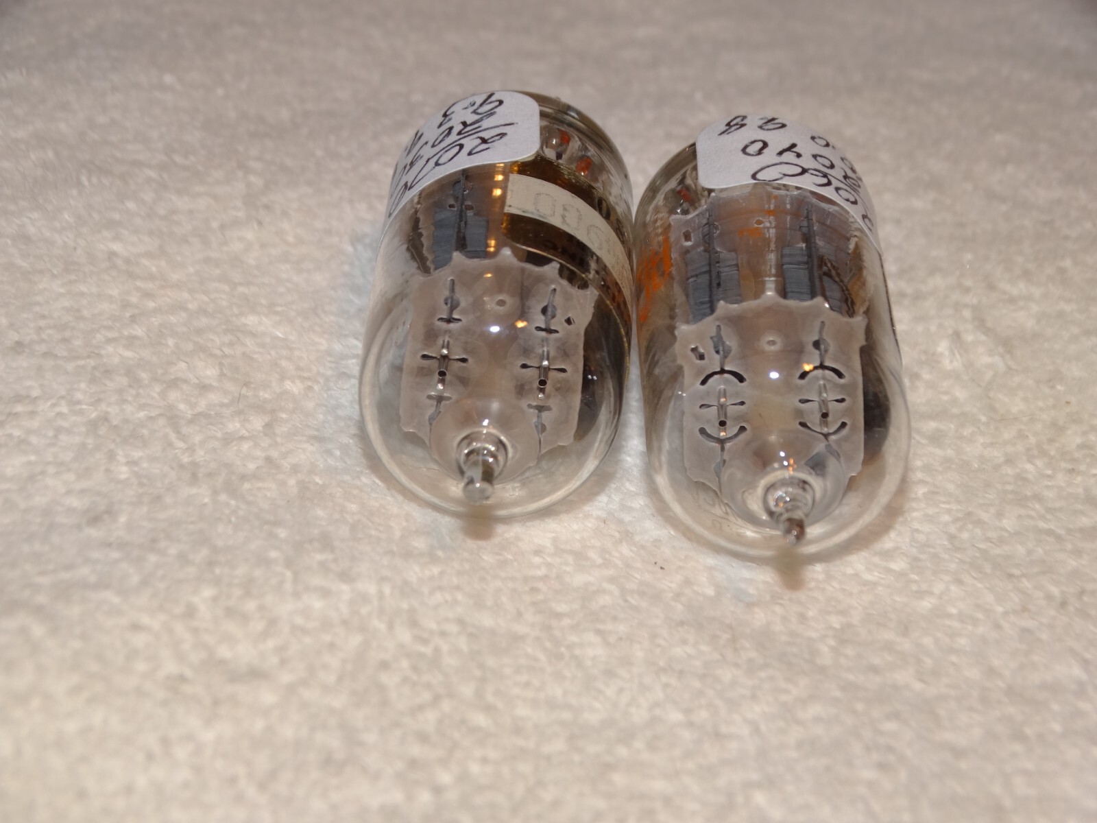 2 x 12AU7A RCA/Tektronix Tubes*Clear Top Side D*Very Strong Matched Pair*#15