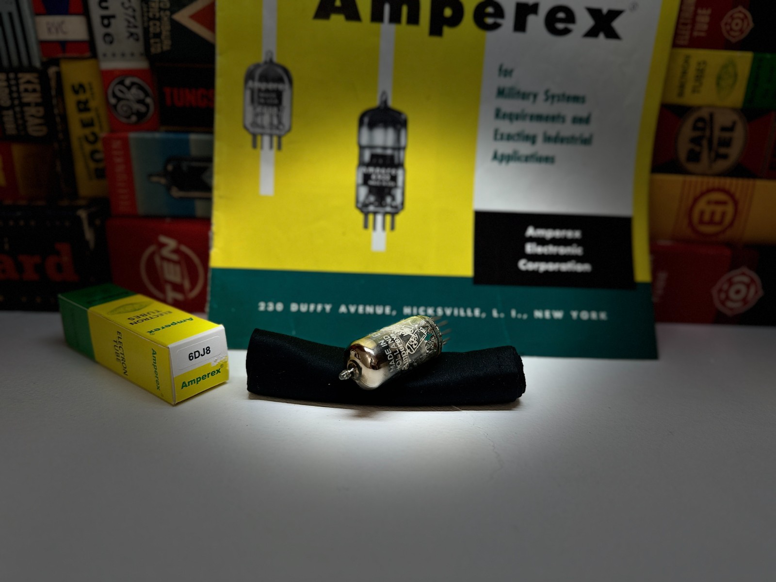 1x VintageNOS PhilipsAmperex Heerlen⊿ BugleBoy 6DJ8 ECC88 /TopDGtr /DigitalTest