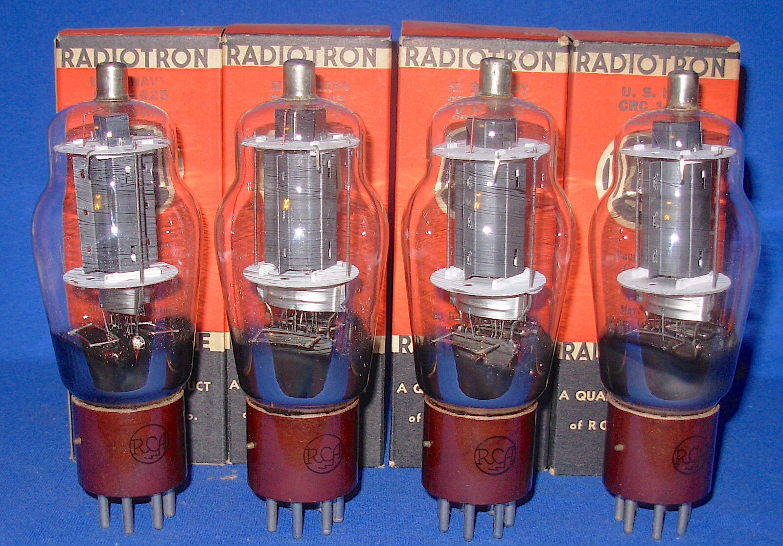NOS NIB Quad RCA 1625 Vacuum Tubes Same 1943 Date
