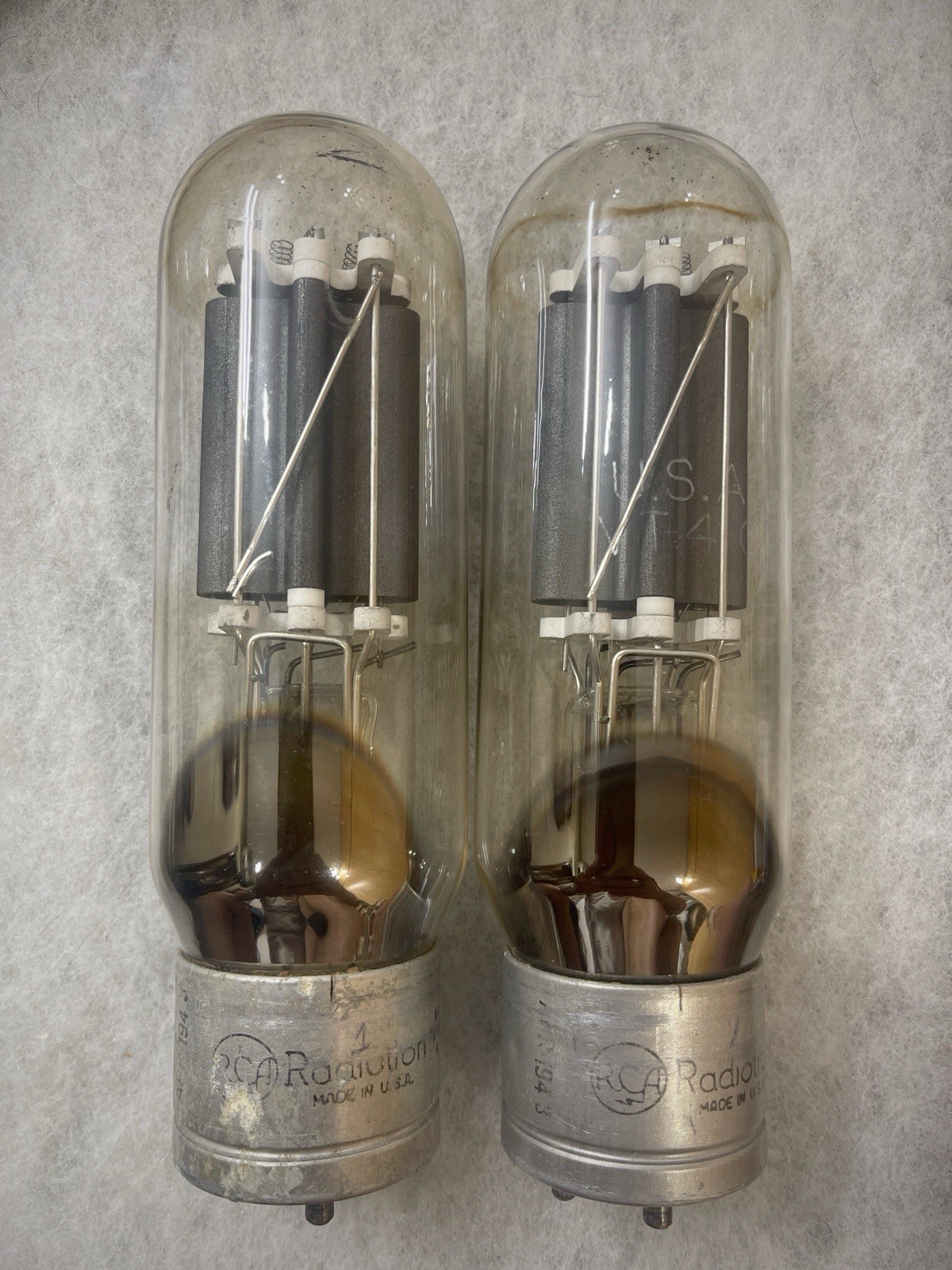 RCA 211 VT-4-C Nos Tested Military Stock April 1943 Tightly Matched Pair Rare