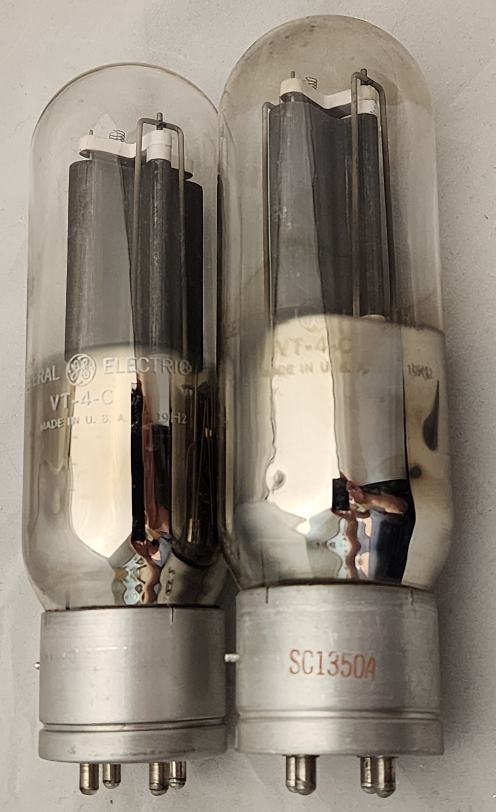 Pair GE VT-4-C 211 Vacuum Power Audio Tubes Nice (Qty-2) Vintage