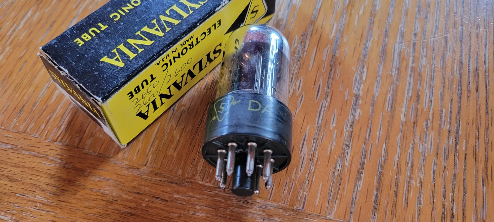 Sylvania NOS 6SN7GTB Black Angle Plates Chrome Top Vacuum Tube Tested