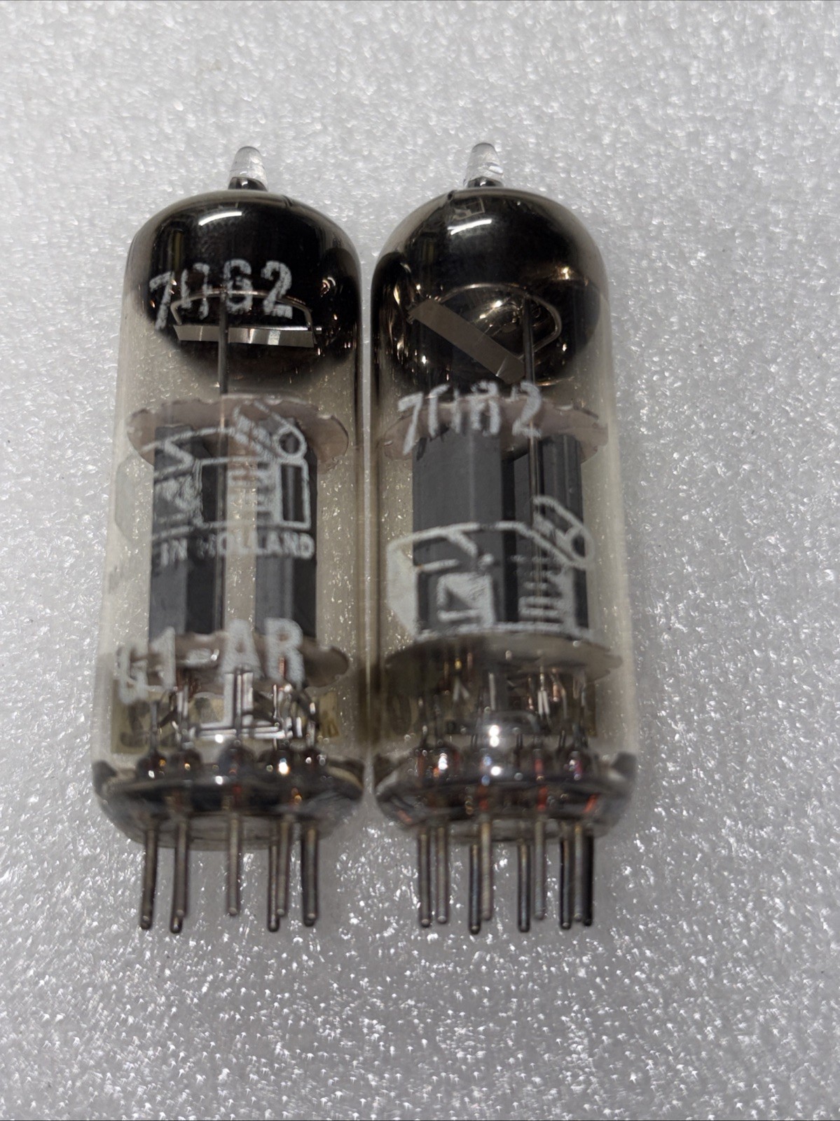 Matched Pair Amperex E180CC 7062 Foil D Getter Vacuum Tube TV7 Tested Strong #3