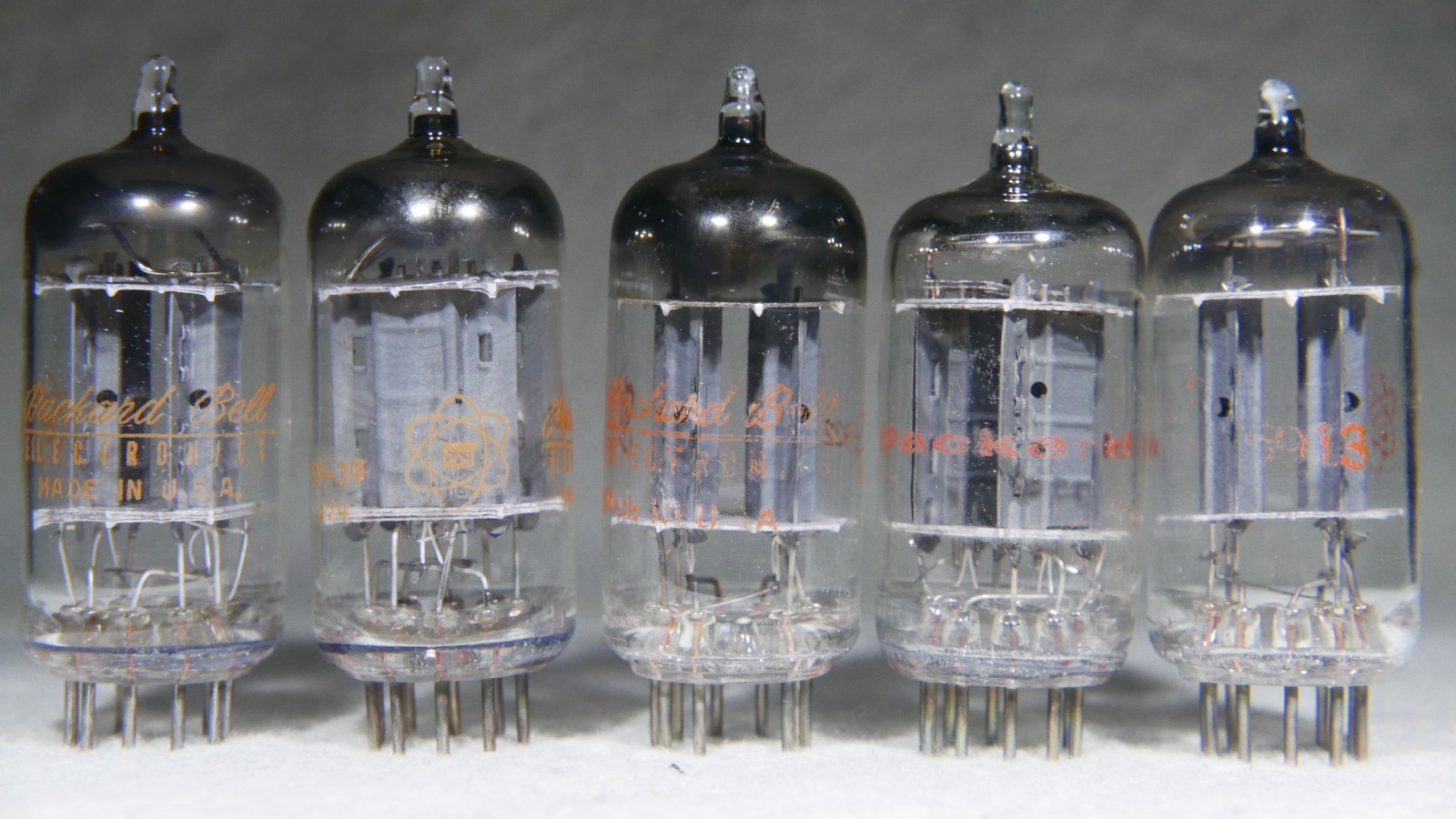 Five (5) RCA/GE (HP Label) 7025/12AX7/ECC83 Long Gray Plate USA