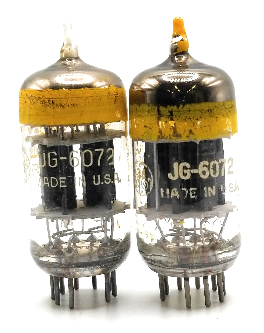 Matched Pair JG-6072 GE/LEAR Vacuum Tube 12AY7 Military Grade Amplitrex TESTED
