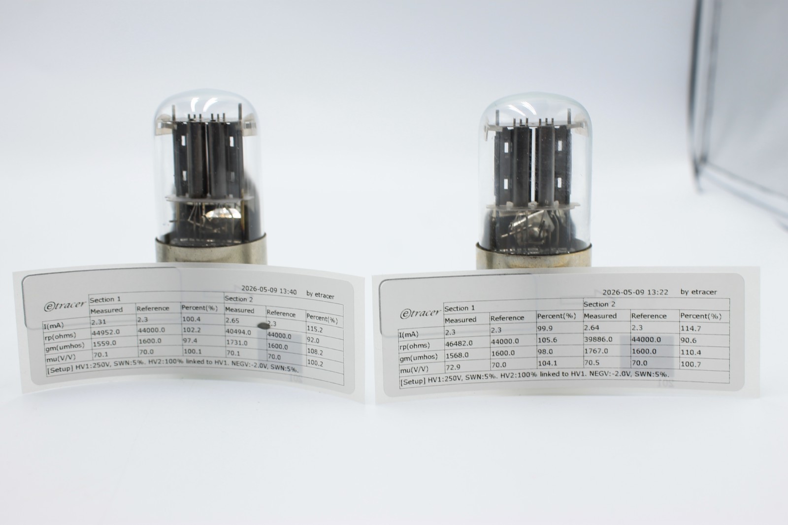 Matched Quad 6N9S / 6SL7 / 1579 / ECC35. MELZ. Metal Base. Etracer Tested.