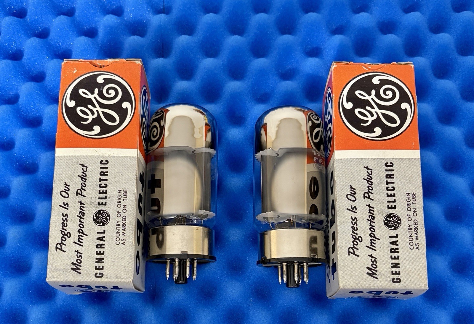 TWO GE 6550A Vacuum Tube / Amplitrex Tested 👍/ 2 Top + 1 Side DISC Getter