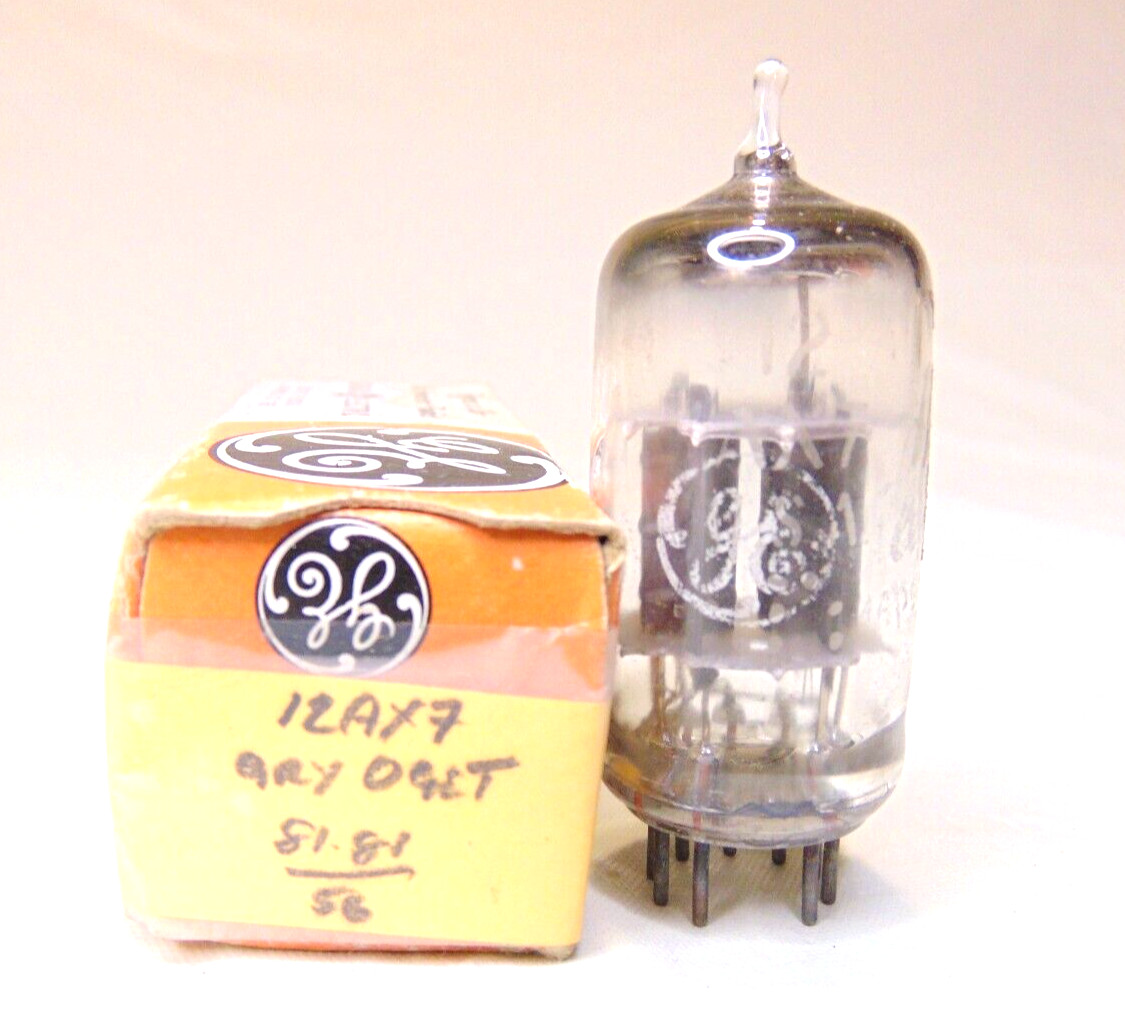 General Electric 12ax7 USA TESTED 81-81/56 Vacuum Tube Grey plates