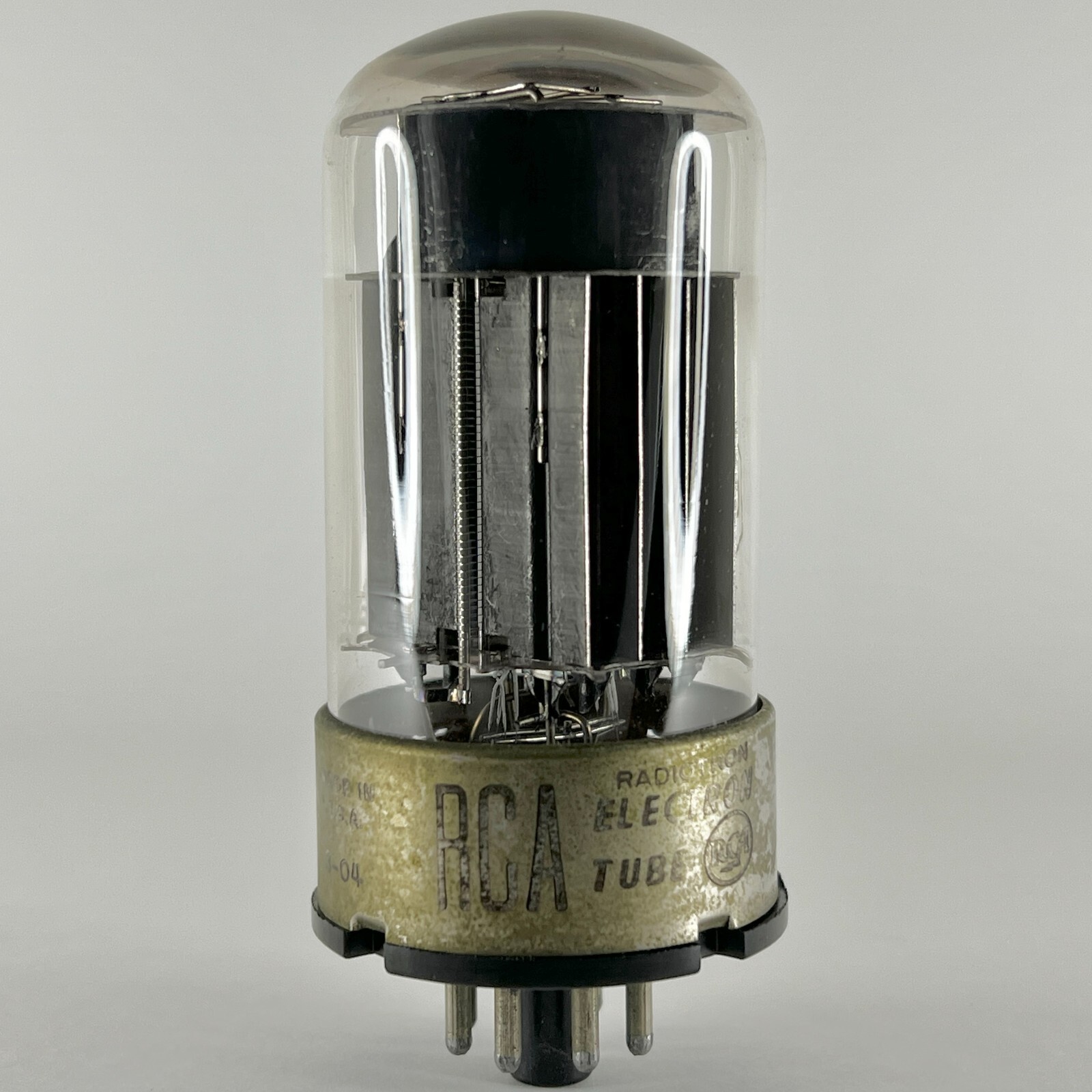 (1) Tested Balanced 1953 RCA 6080 Tube Code 3-04 Black Plate Twin Triode Tube