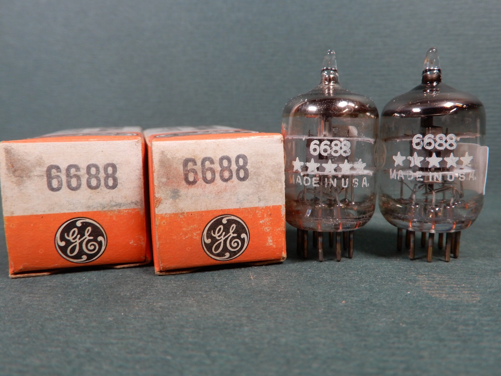 GE 6688 5 Star Vacuum Tubes (2) Amplitrex Tested 79% and 104% Gm