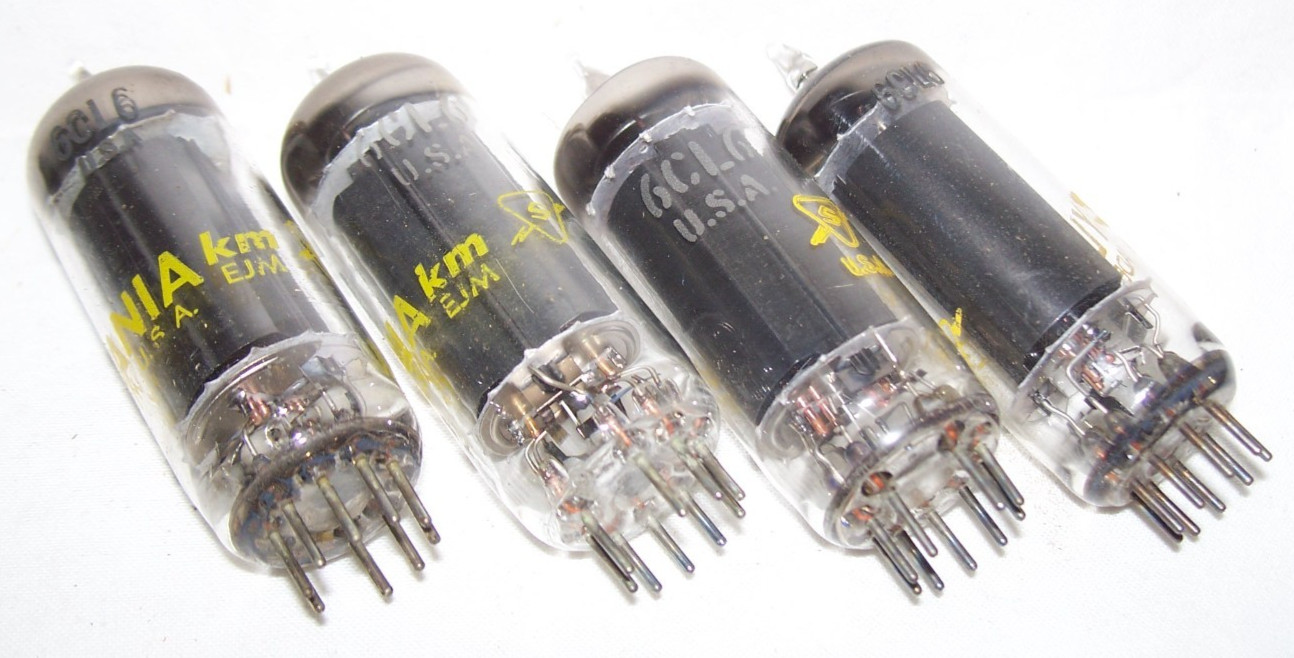 Lot of (8) NOS Sylvania 6CL6 tubes in original boxes,radio,amp,6197,black plate