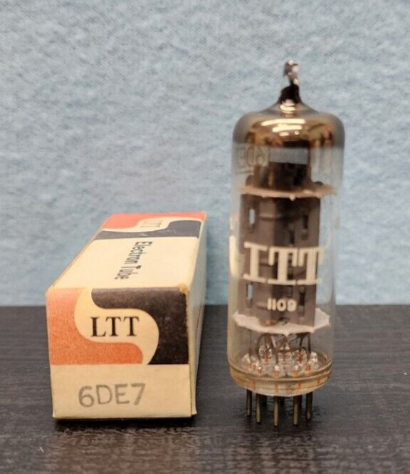 1- ITT 6DE7 Vacuum Tube NOS/NIB Tested Gray Plates