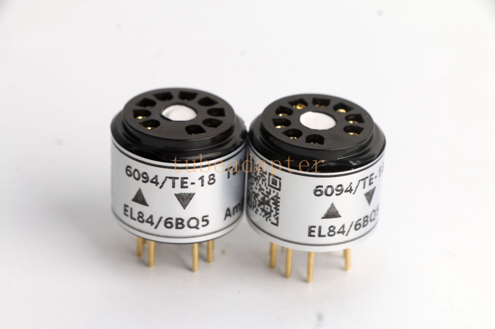 Pair 2pcs EL84 6BQ5(amp socket) to Bendix 6094 TE-18 tube converter adapter