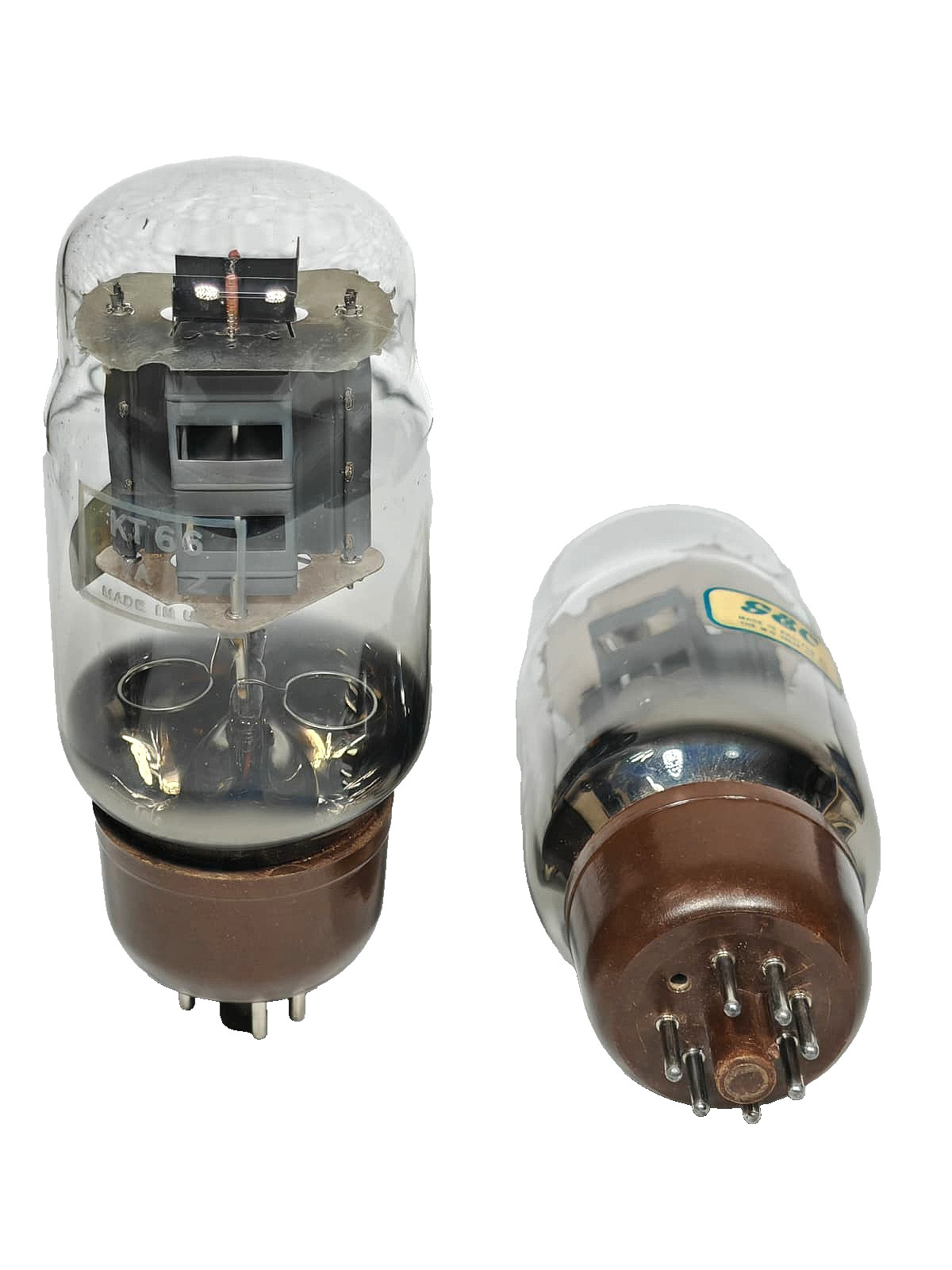 PAIR KT66 GEC BEAM -POWER TETRODE TUBE TESTED WITH ROETEST V10 BY CURVES NEW
