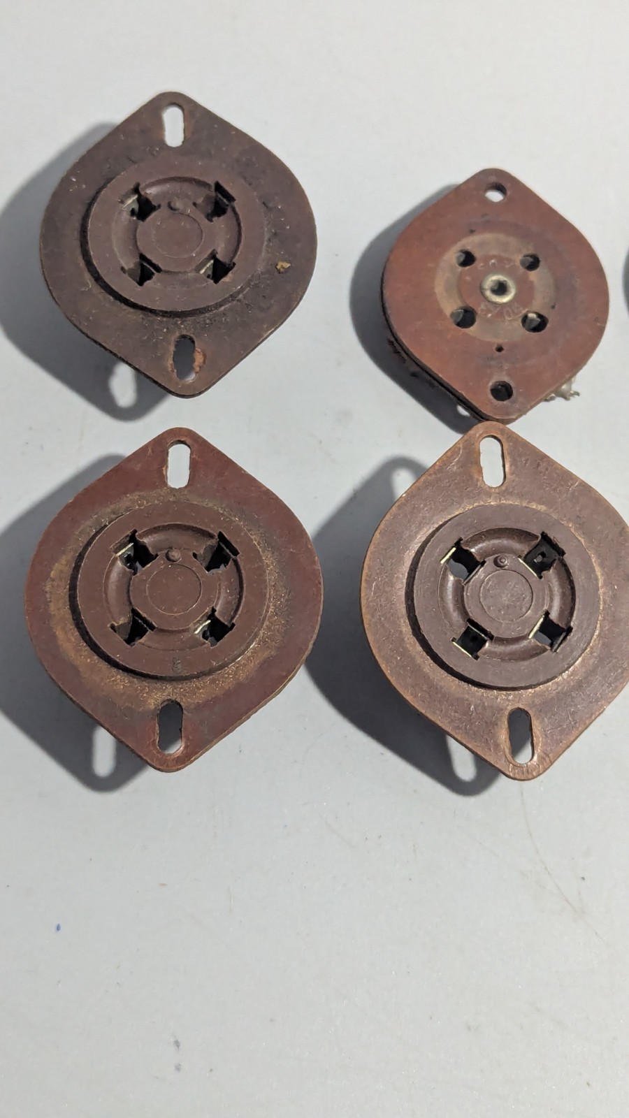Vintage Vacuum Tube Socket Lot 4 Pin Radio Parts