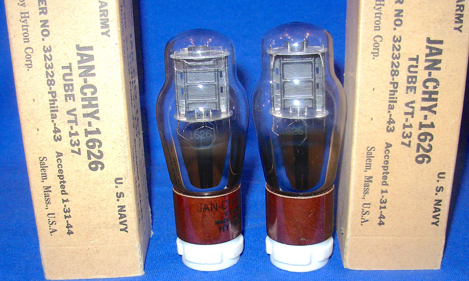 NOS NIB Pair Hytron 1626 / VT-137 Triode Vacuum Tubes