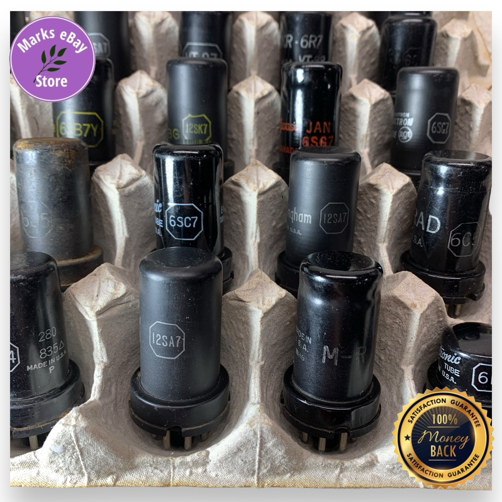 Lot 29 Vintage Vacuum Tubes Pentagrids Triodes Twin Triodes Pentodes