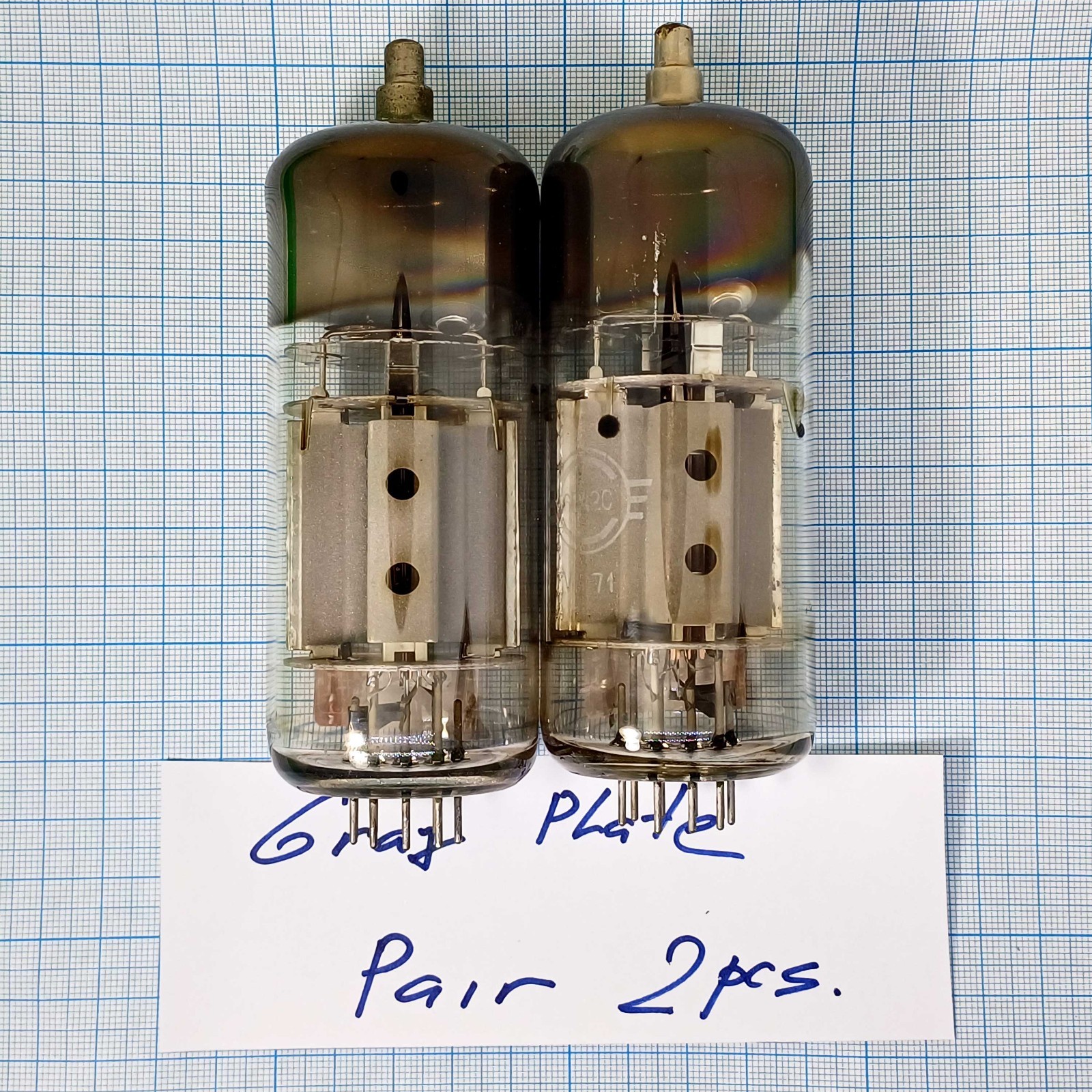 2PCS x 6P42S TESTED ~ BIG FLASK ~ SVETLANA OUTPUT BEAM TETRODE ~ EL509 ~ 6KG6