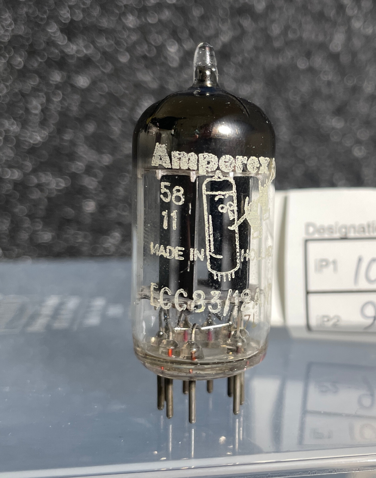 Bugle Boy / Amperex ECC83/12AX7 DELTA 8 #307 Dual Triode Tube Vintage Rare