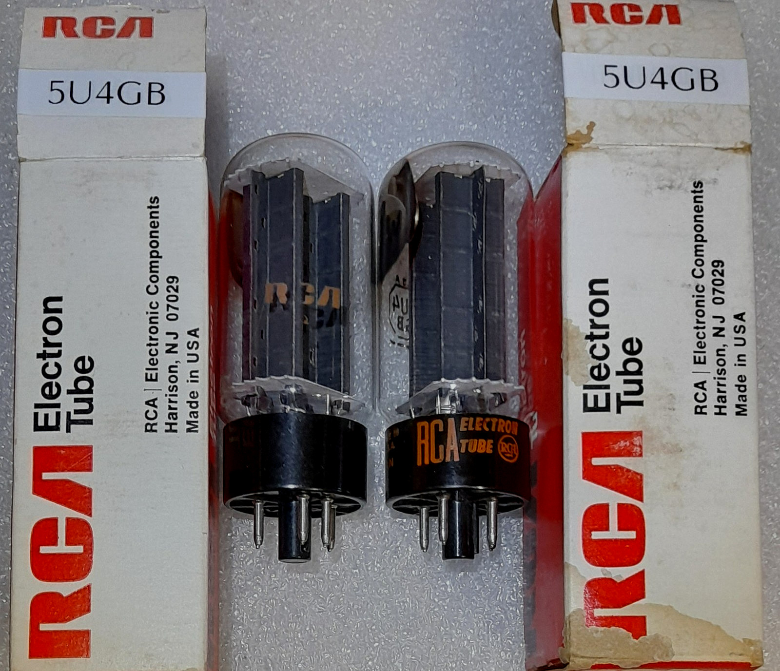Tightly Matched Pair 5U4GB RCA black plate Vacuum Tubes, Triplett 3444 tested