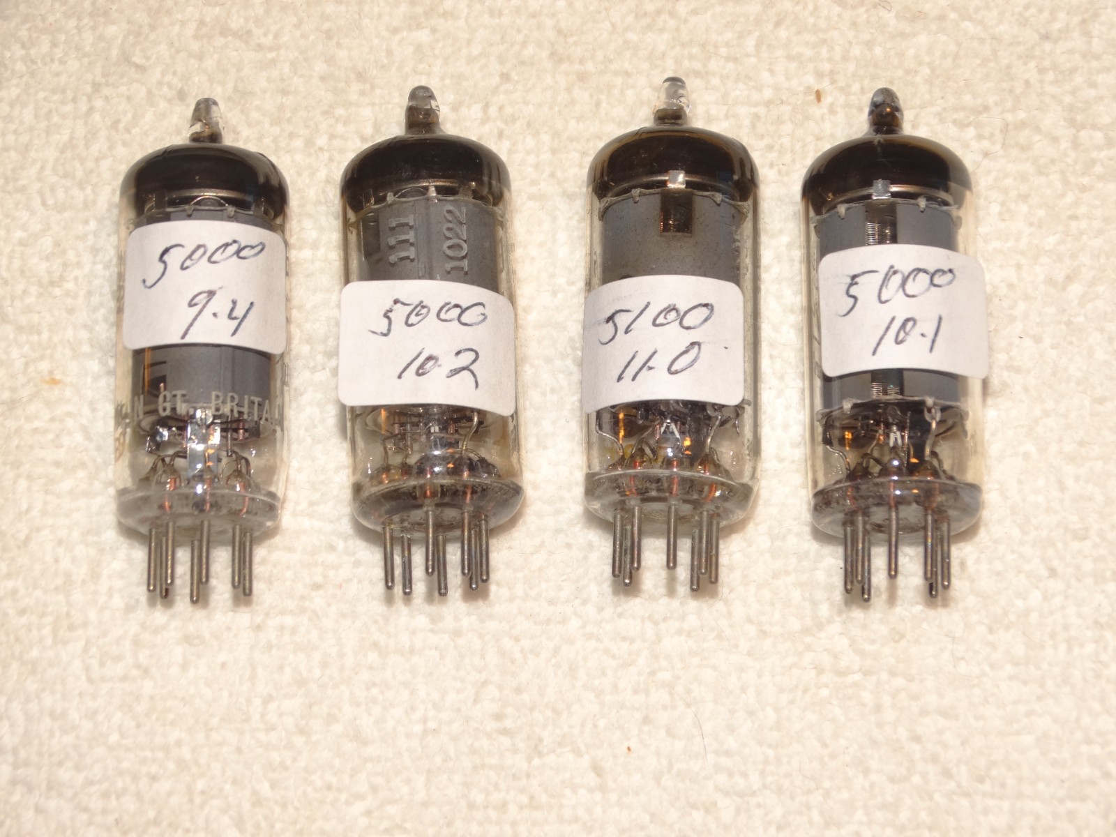 4 x 6AU6/EF94 Mullard/Eico Tubes *Very Strong Quad*#10