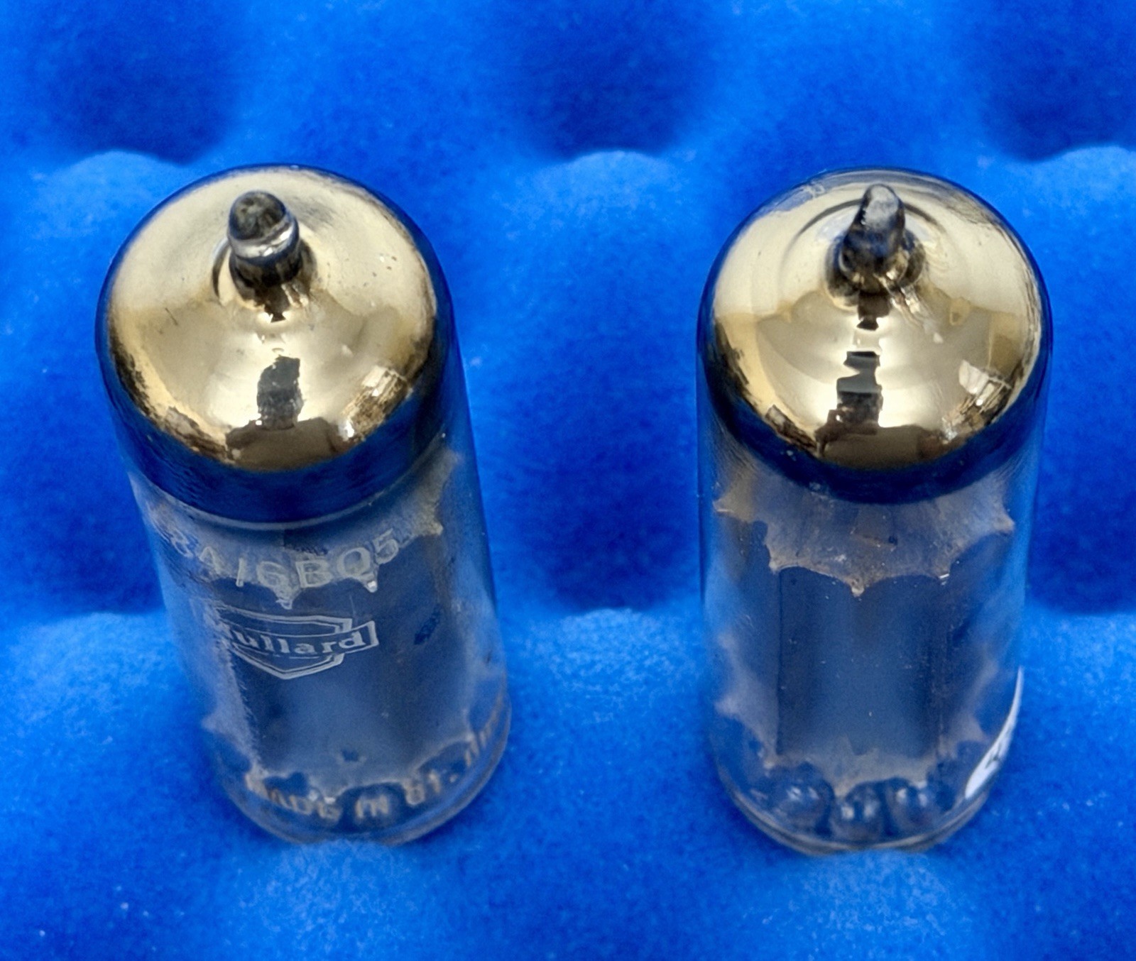 TWO Mullard EL84 Tubes /Amplitrex Tested/ rX1 Blackburn 1959 In Box / 6BQ5