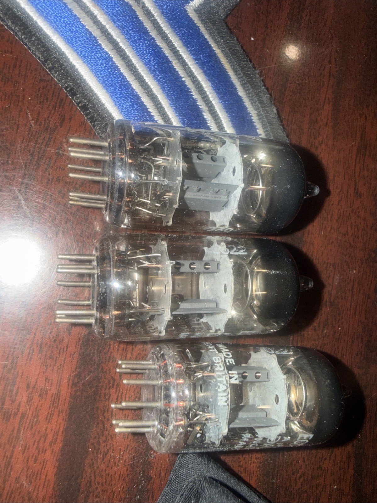 THREE Mullard 12AT7/ECC81 O-Getter Made in England Used Tested