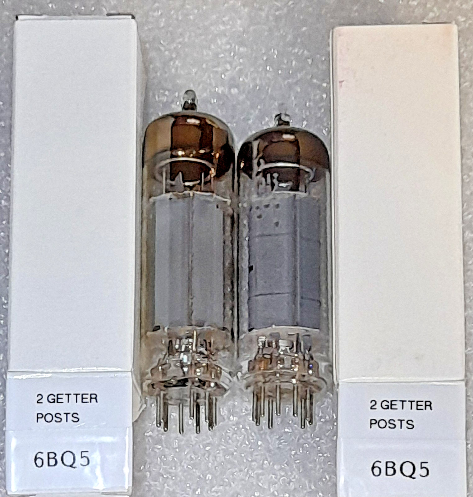 Tightly Matched Pair 6BQ5 unbranded 2 getter posts Vacuum Tubes, TV-7D Tested
