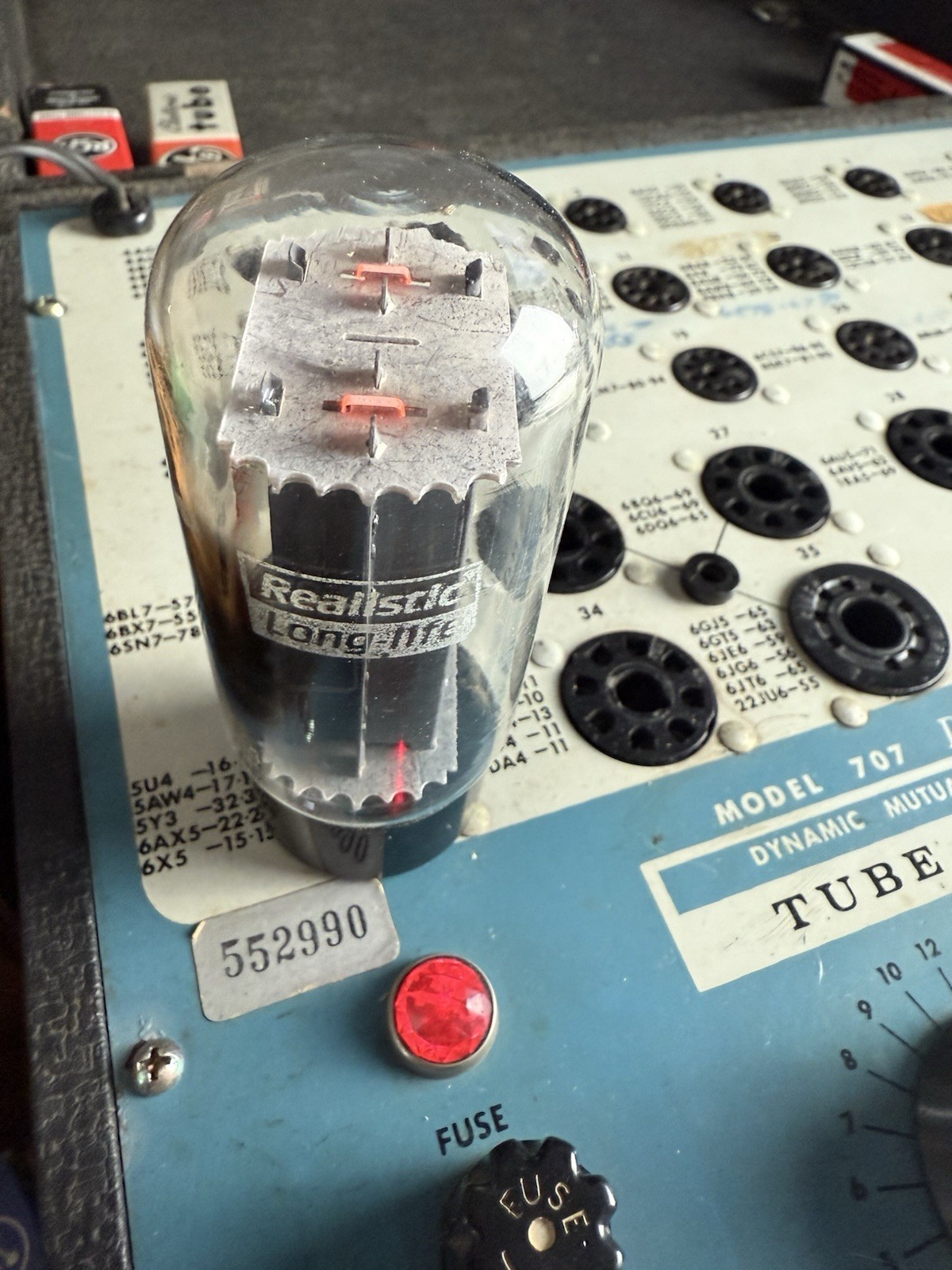 Realistic (GE) 5U4GB/5AS4A Grey Plate Side D Getter Tested on B&K 707