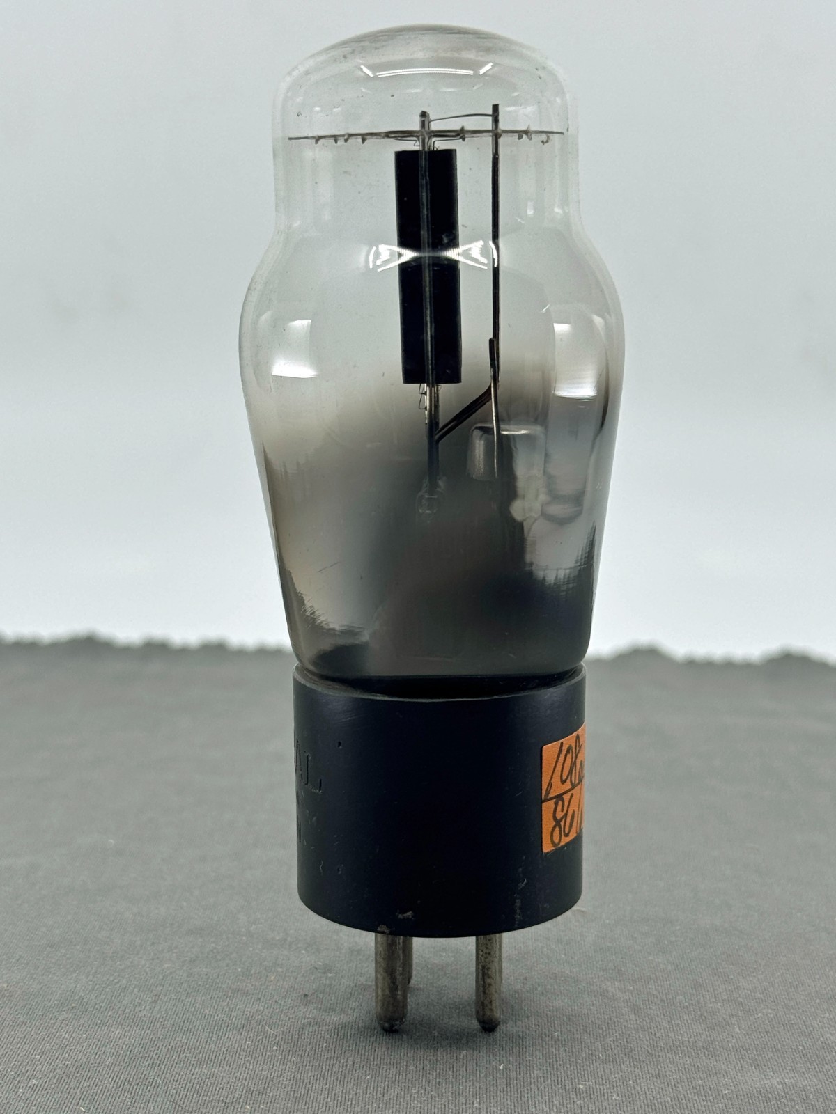 (1) Rare National Union 483 Power Triode Black Plate Engraved Base Tests Strong