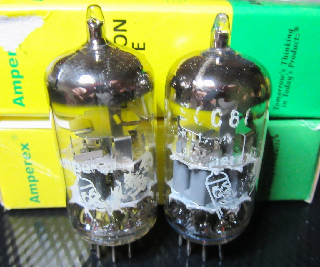 NOS NIB AMPEREX BUGLE BOY 6DJ8 ECC88 HALO-GETTER TUBE AMPLITREX