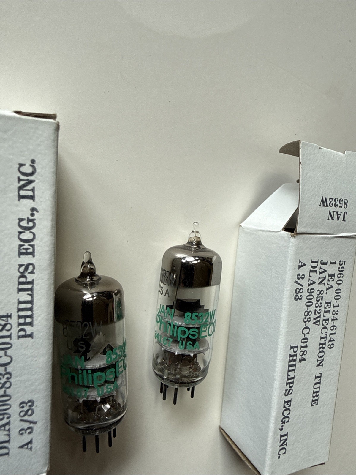 SYLVANIA Philips PAIR Date Matched JAN 8532W 6J4 6AU6 62SP TUBES NOS 1983 T13