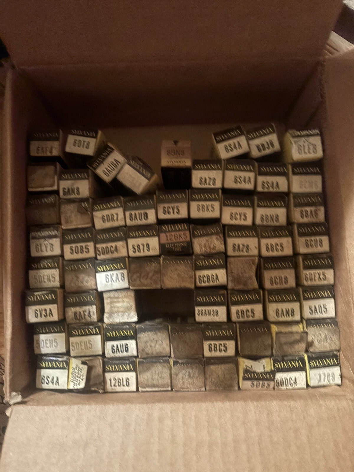 Lot Of Vintage Sylvania Radio Tubes in original boxes