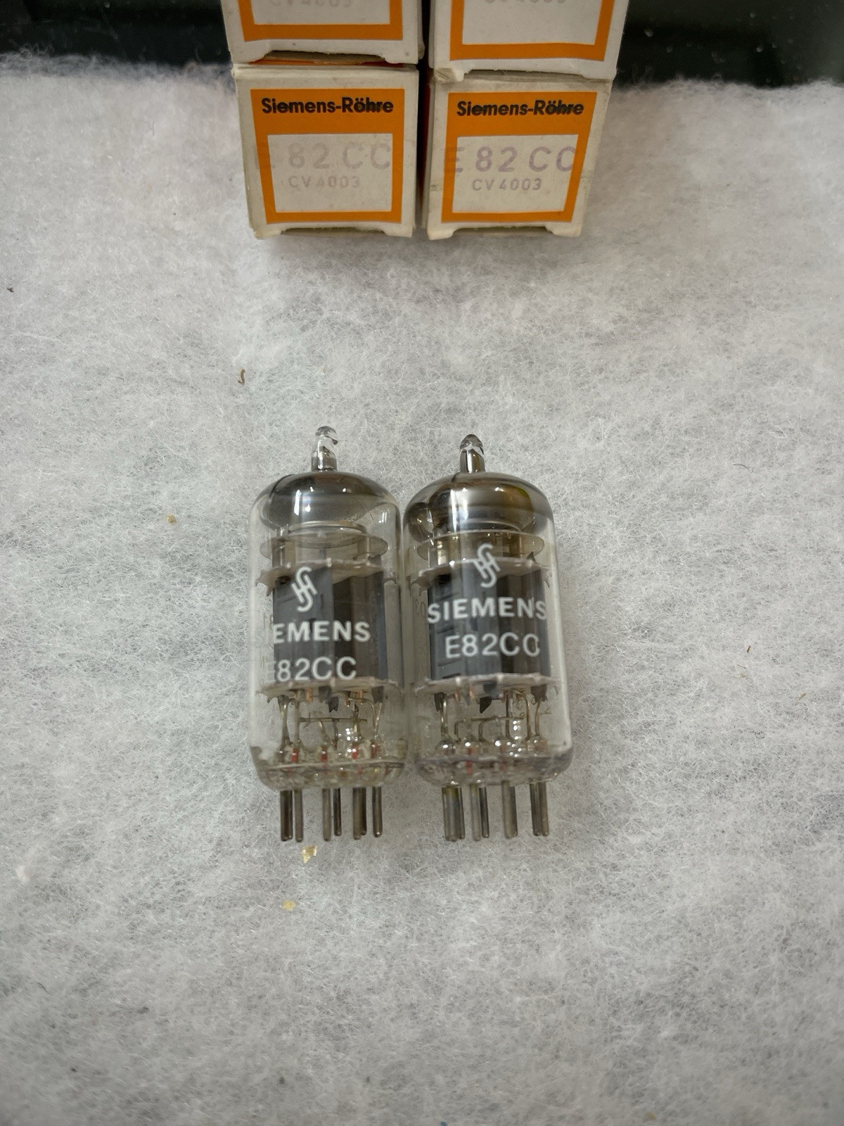 Siemens E82CC 12AU7 ECC82 ECC802S Triple Mica NOS NIB Tested Matched Pair