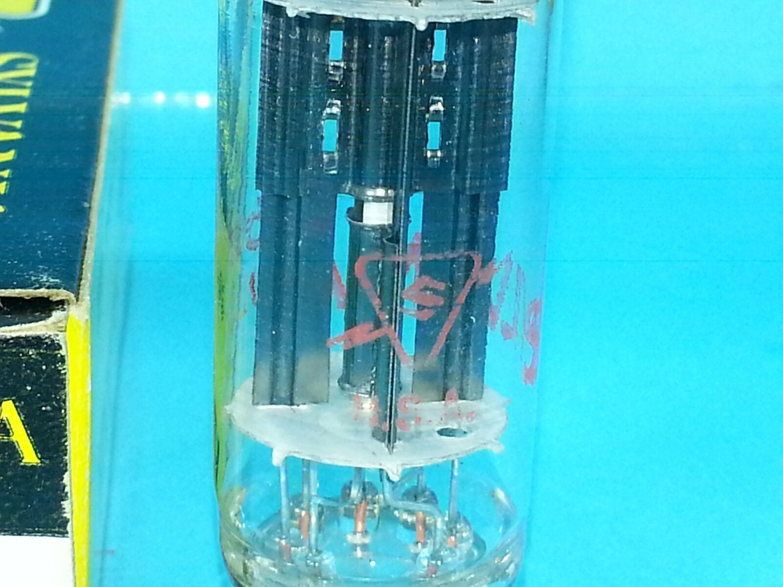 SYLVANIA 6X4 TUBE 1950’S BLACK PLATE D GTR LAMPE Valvola Lamp Röhre Valve