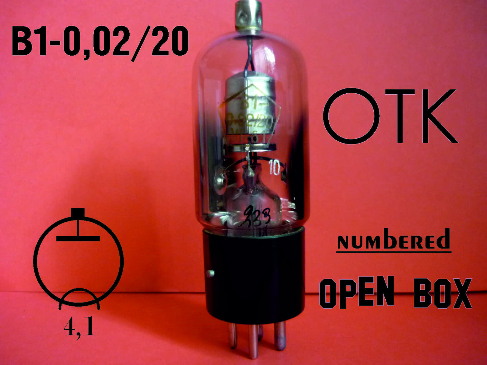 24pcs. V1-0,02/20 (B1-0,02/20) Half-Wave Vacuum Rectifier NOS. Novosibirsk. 1961