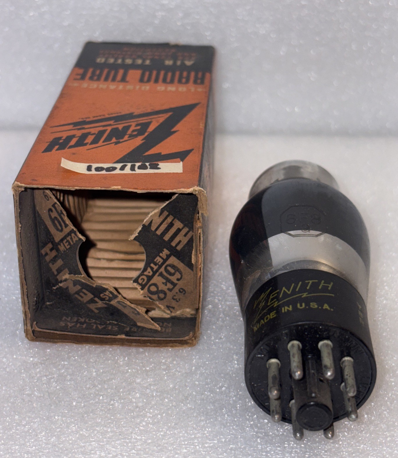 Zenith 6F8G Vacuum Tube Clear Glass Amplitrex Tested NOS New In Box
