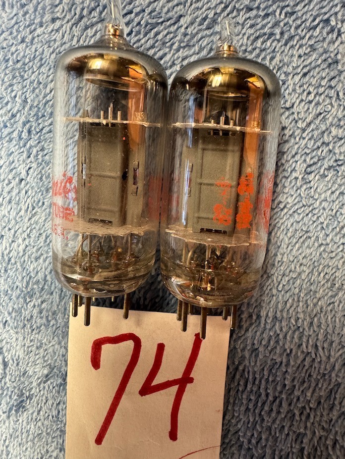 2 GE 6C4 Scott Fisher Magnavox Knight amplifier receiver preamplifier tubes # 74