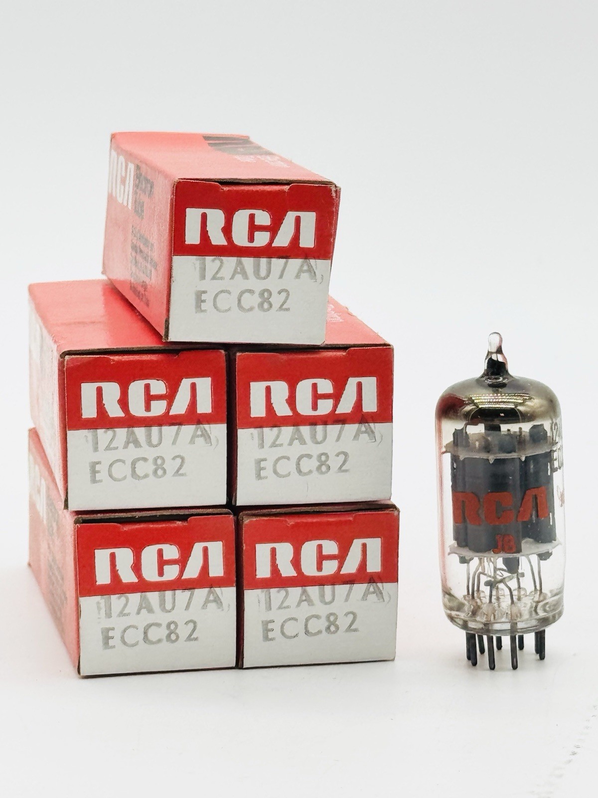 x5 NEW Vintage NOS RCA 12AU7A ECC82 NIB Black Top AEU USA i6