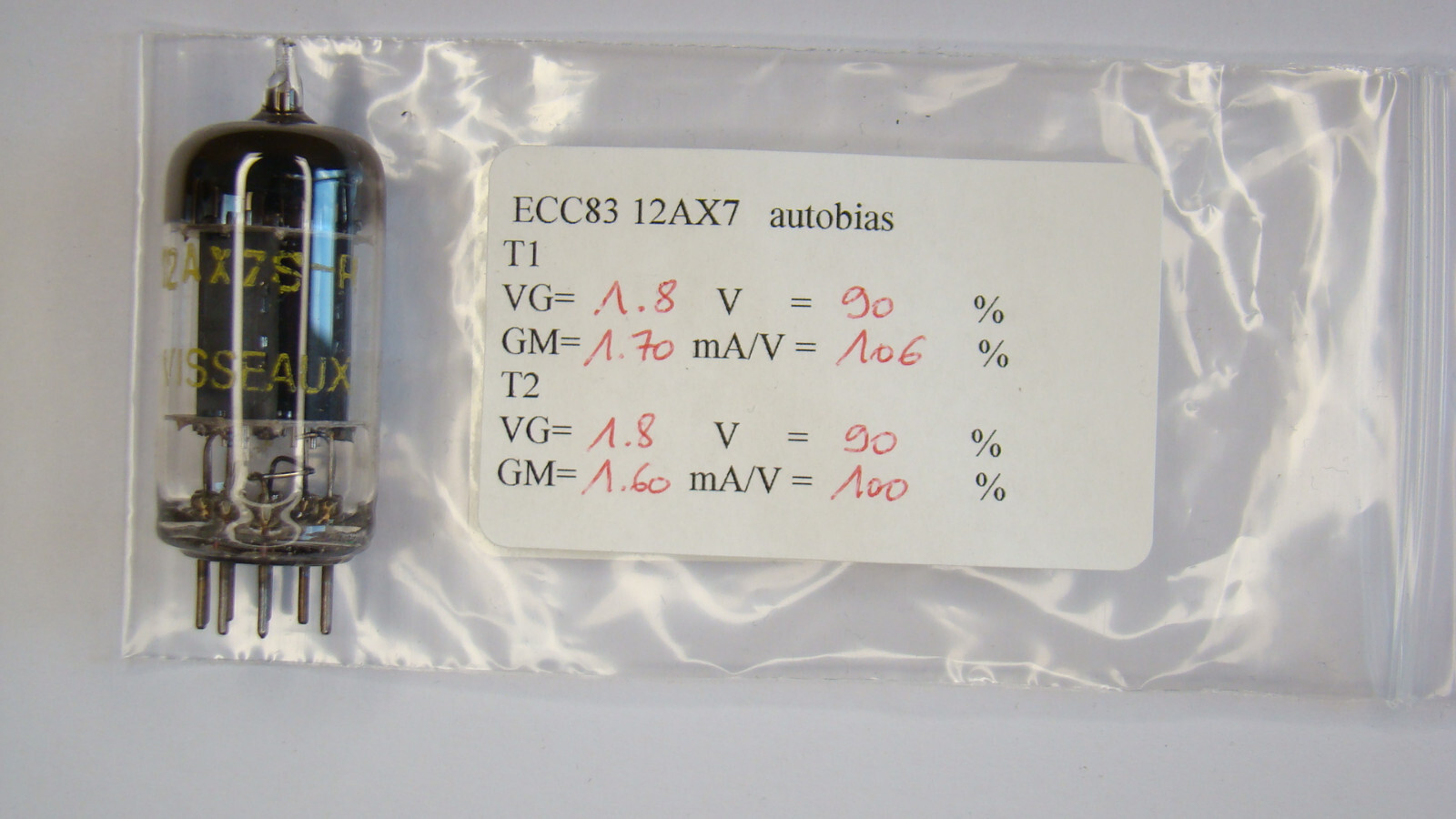 VERY RARE 1955 NOS VISSEAUX 12AX7S-H 12AX7 ECC83 TESTED TWICE ON AMPLITREX