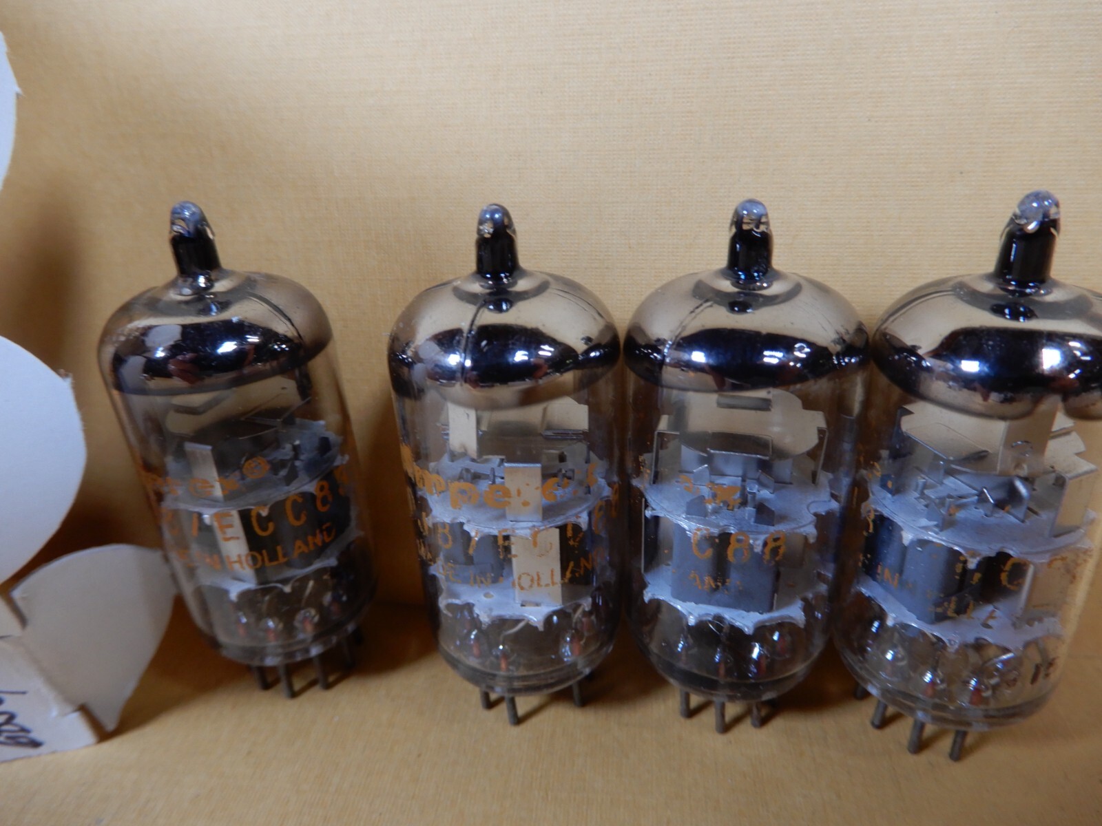 Amperex Globe Logo 6DJ8 ECC88 Vacuum Tube Quad Amplitrex Tested 84%-97%