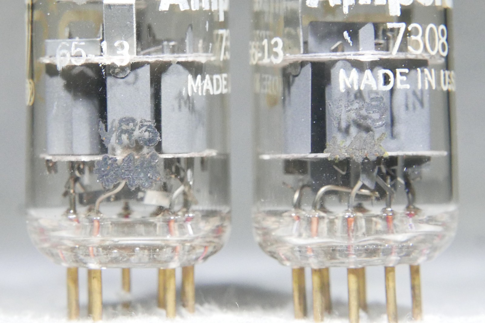 Matched Pair Amperex PQ 7308/E188CC O-Getter Gold Pin Made in USA 1964 Strong