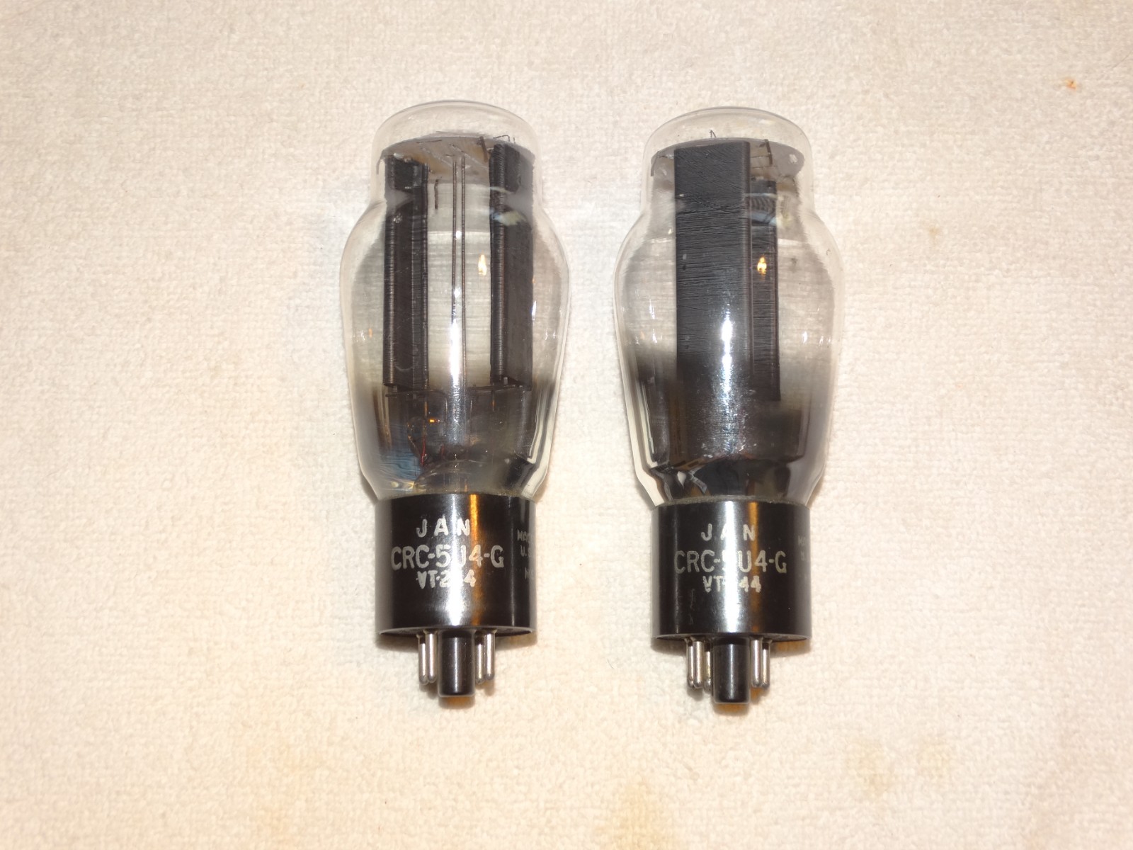 2 x JAN-CRC- 5U4g RCA Tubes*MILITARY*Hanging Filament*Tested Very Good*#31