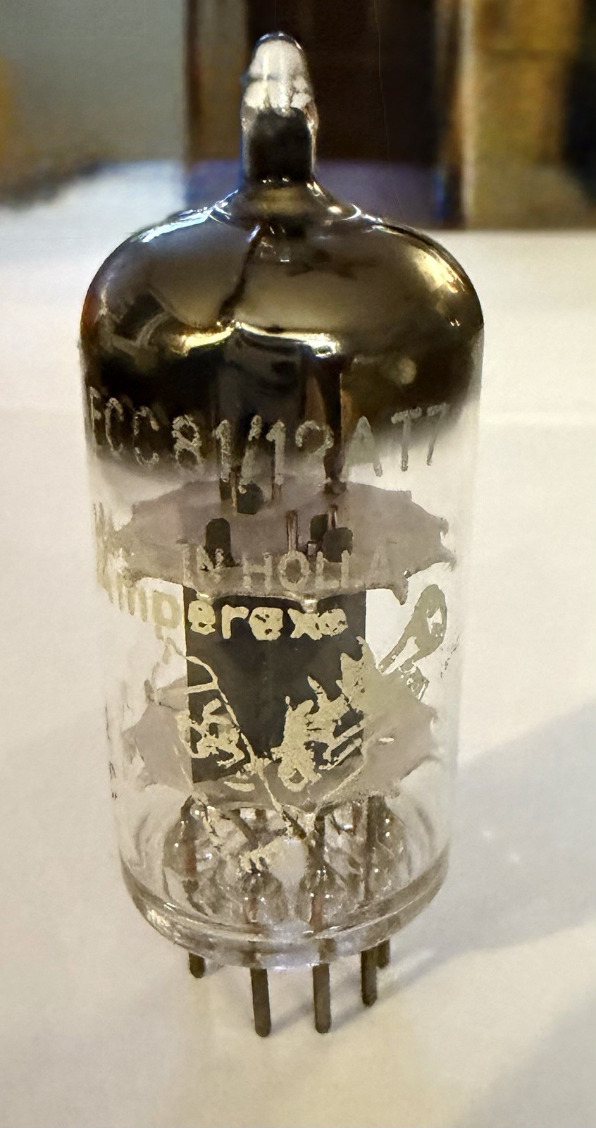 Amperex Bugle Boy 12AT7 / ECC81 Foil D Getter Heerlen Tests Good Great Logos