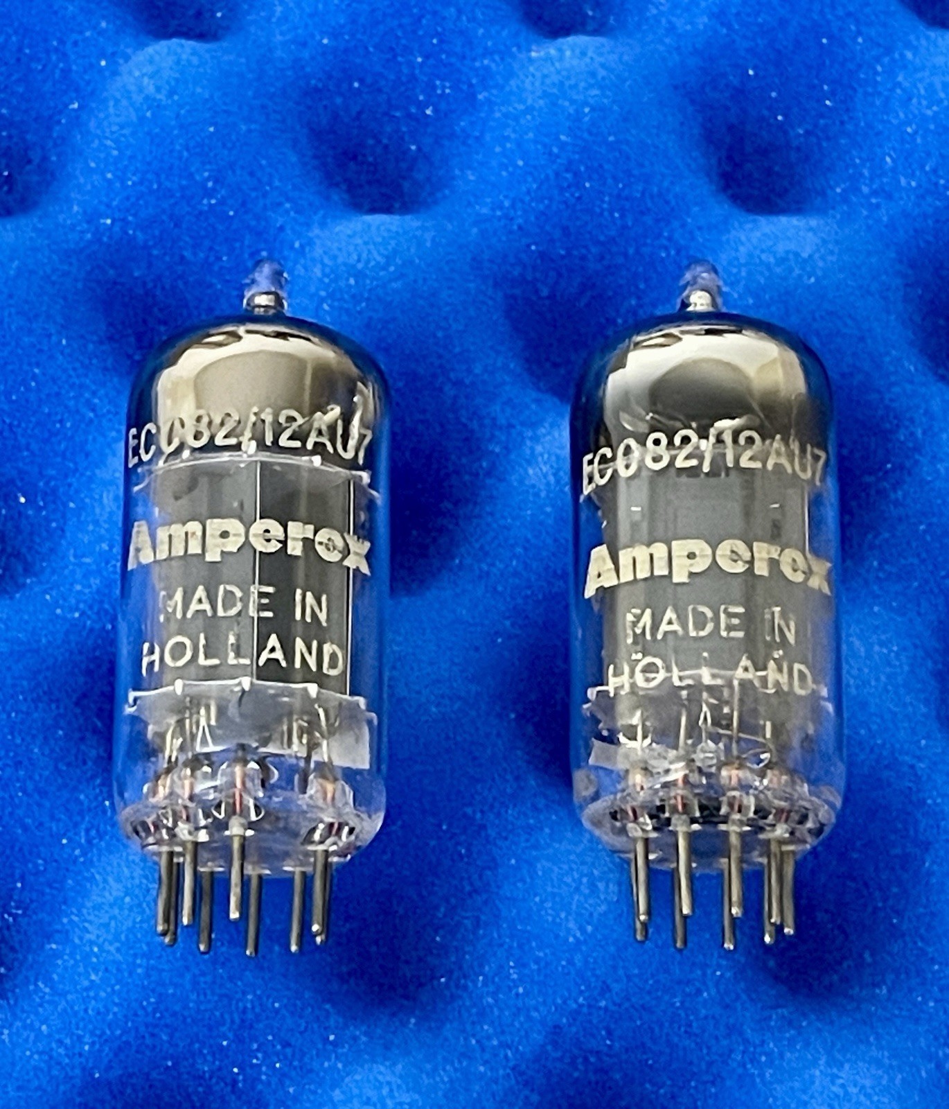 TWO Valvo ECC82 12AU7 Tubes / k62 / 45 deg. D Getter – 1956 /Amplitrex👍 Amperex