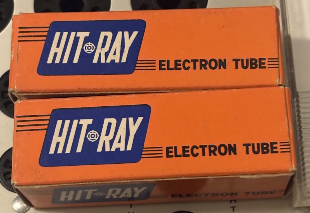 1962/Pair/6X4/Hit-Ray/Hitachi/Black/Anode/Slicer/Plate/Rectifier/Tubes/NIB/Top D