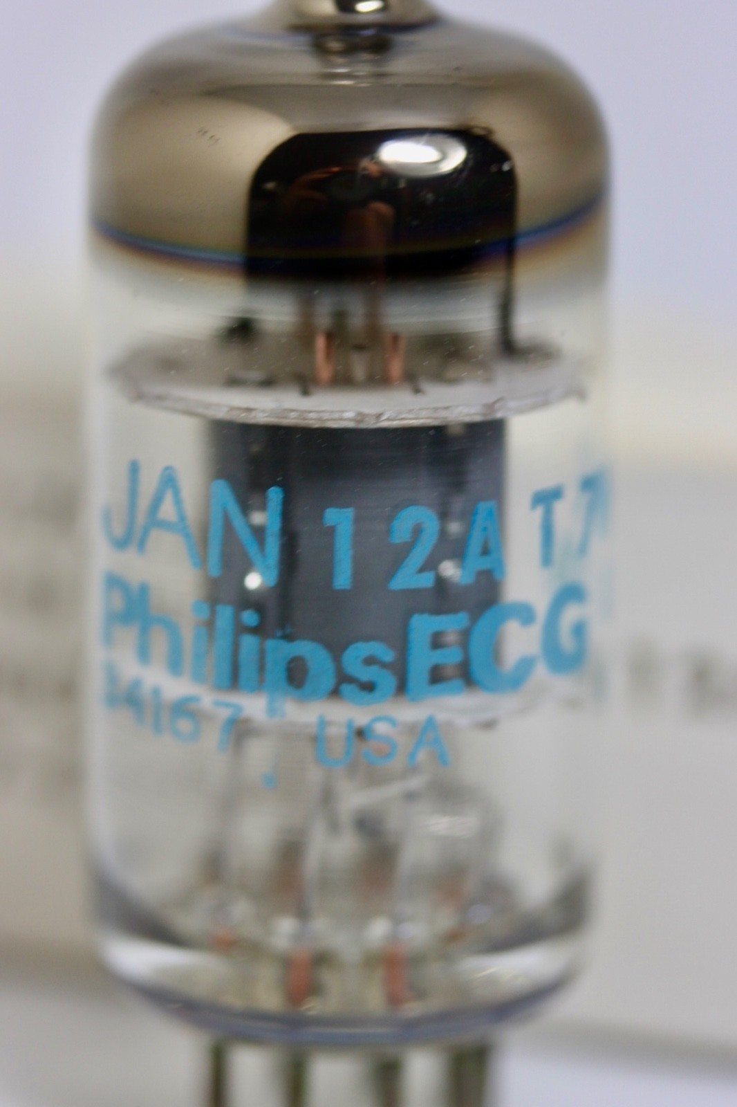 NOS PHILIPS ECG JAN 12AT7WA TESTED BLUE lowNOISE TROPHY-QUALITY SYMMETRICAL TUBE