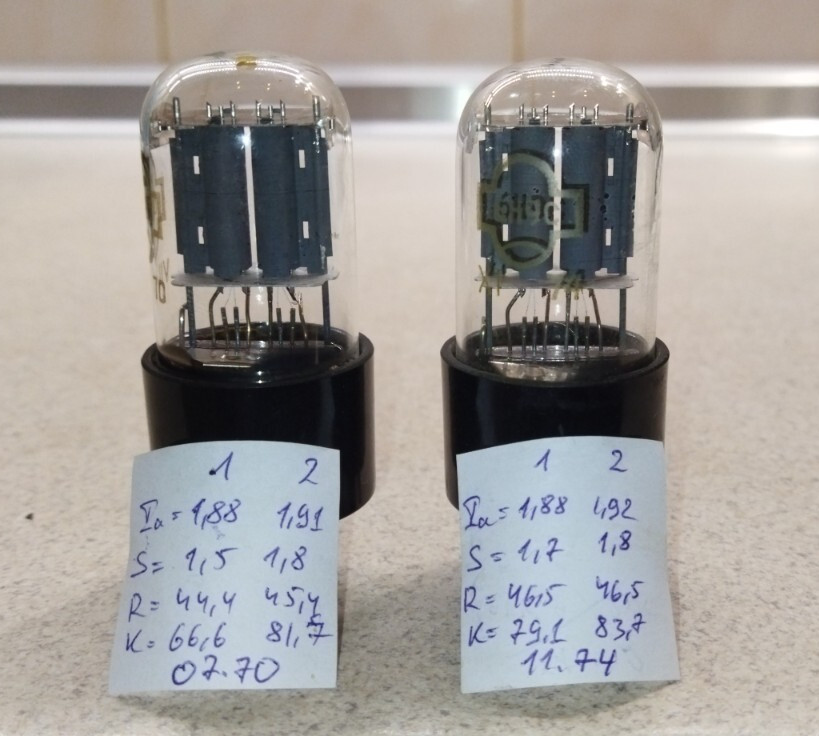 6N9S REFLECTOR Matched Pair Tested (6SL7 / 6Н9С / 1579) Double triode. Used USSR