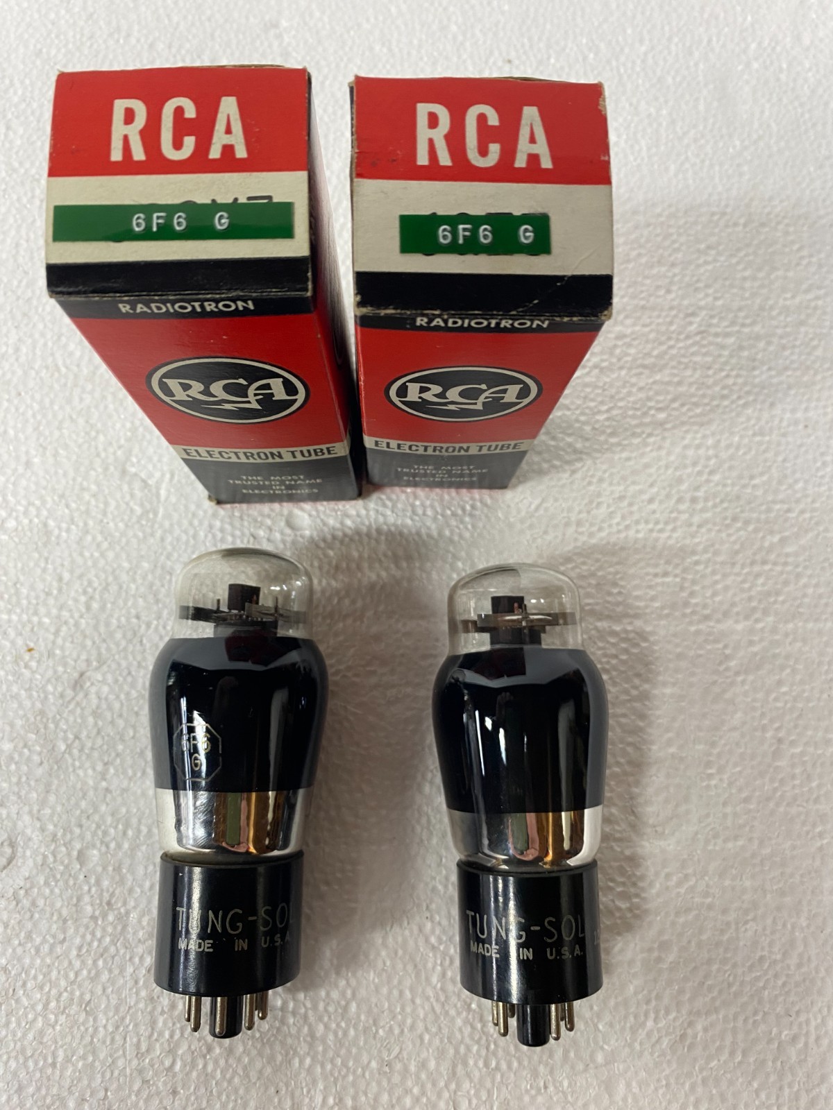 RCA Tubes 6L6G, 6F6G, 12BQ6/12CU6, 6F5G, 1B3GT, 25CD6GB (lot of 7)